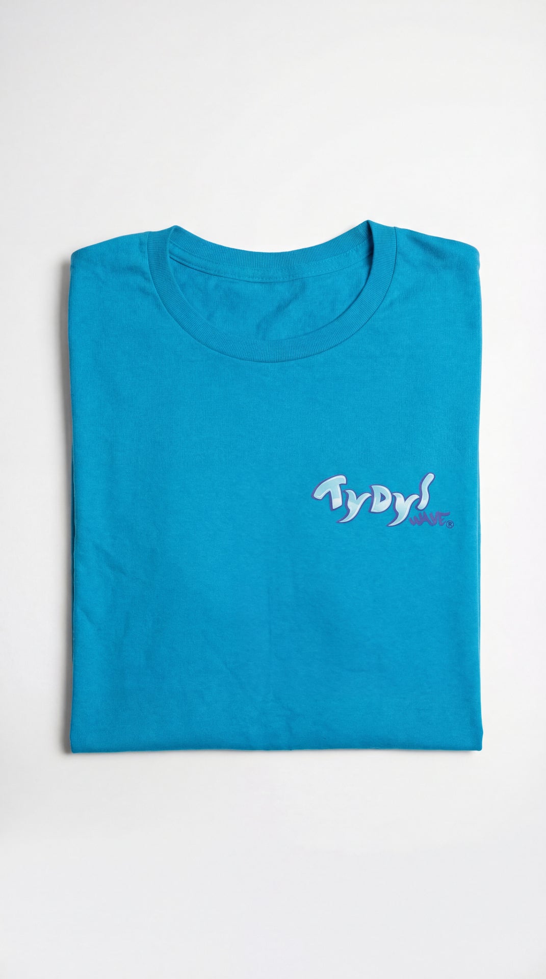 Wave Tee Blue Folded